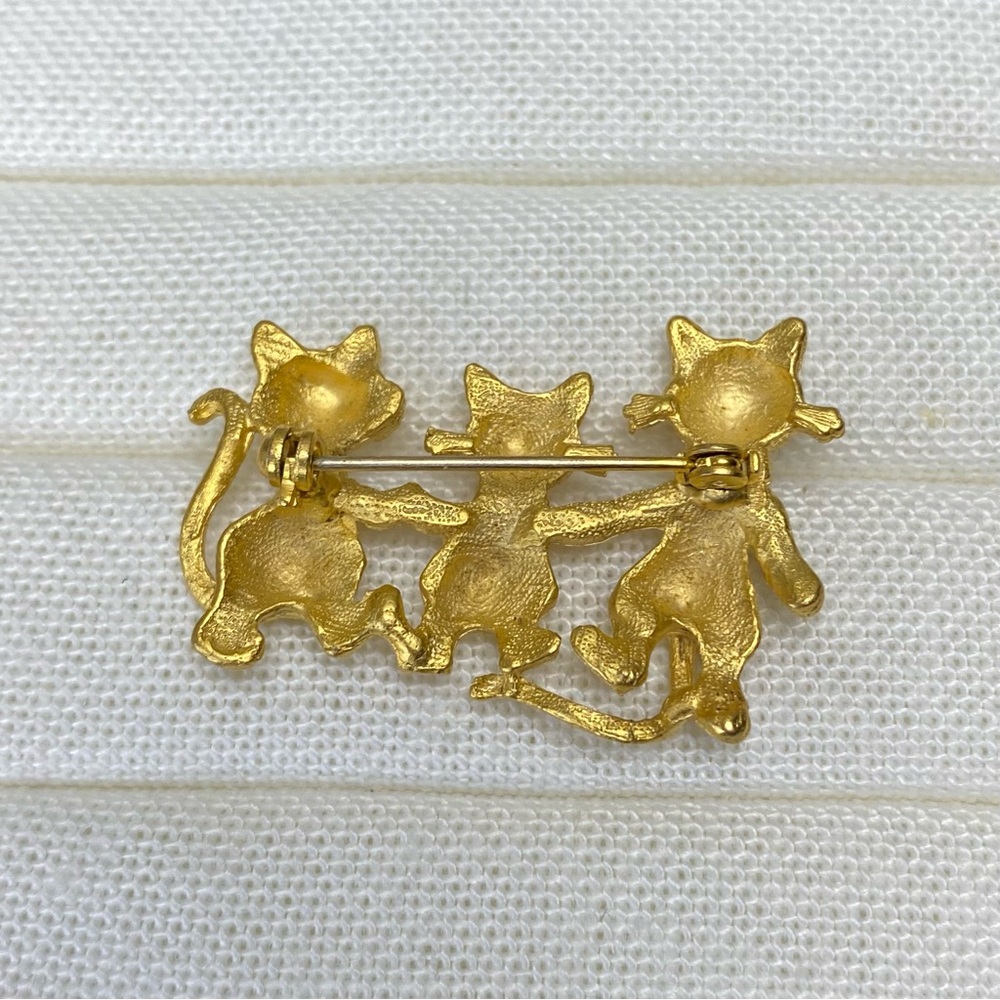 Vintage Kitty Cat Family Brooch Pin - Picture 4 of 6